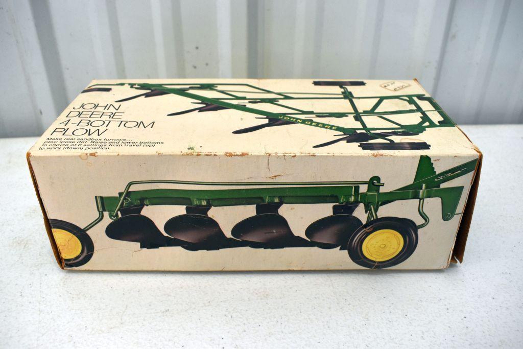 Original Ice Cream Box Ertl John Deere 4 Bottom Plow, Box in good condition with some wear