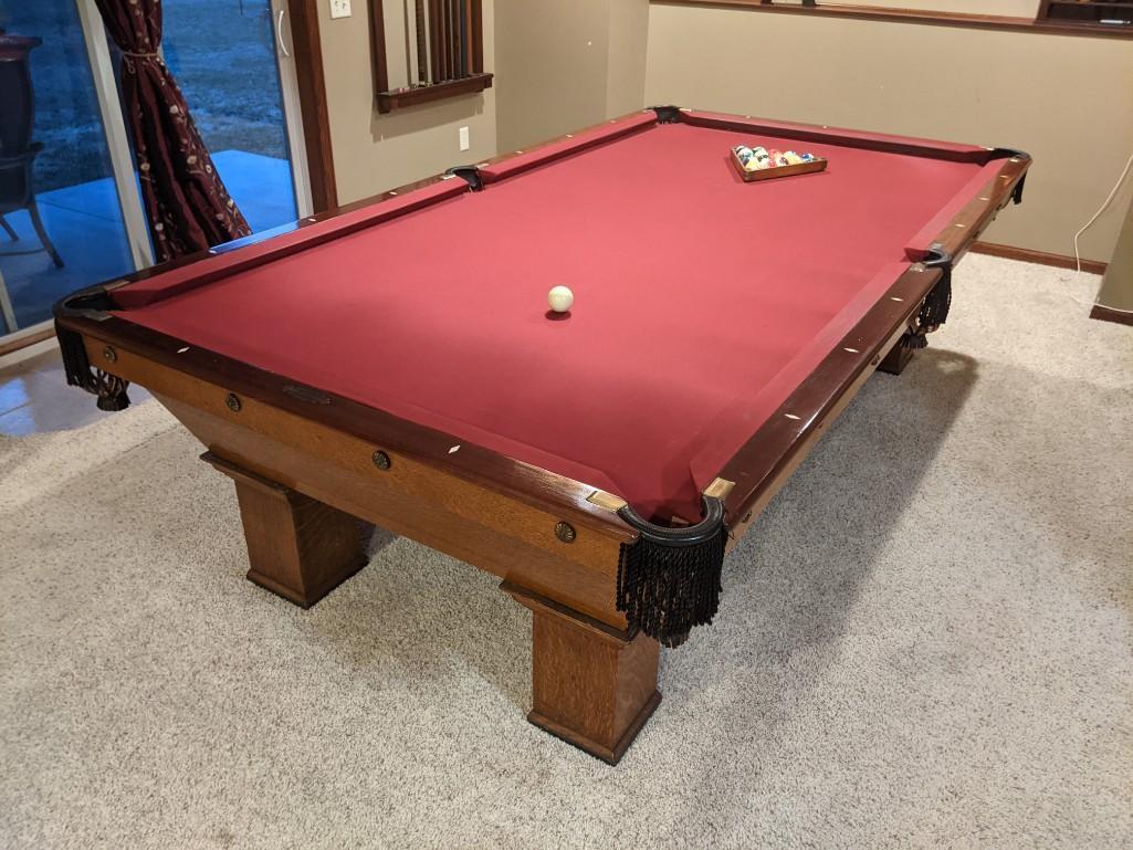 Vintage Brunswick-Balke-Collender Billiards Pool Table, Wellington and Coreno Model,