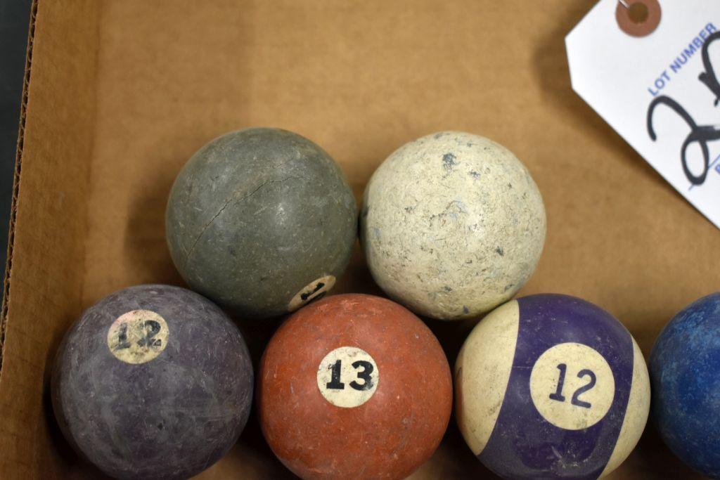 Assorted clay poolballs