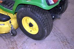 John Deere X734 Garden Tractor, 4 Wheel Steer, 60" Mower Deck, 403 One Owner Hours, Hydraulic