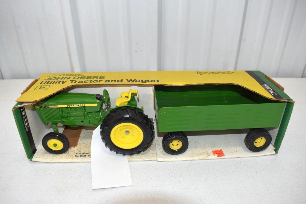 Ertl Blue Print Replica John Deere Utility Tractor with Wagon 1/16 scale with box