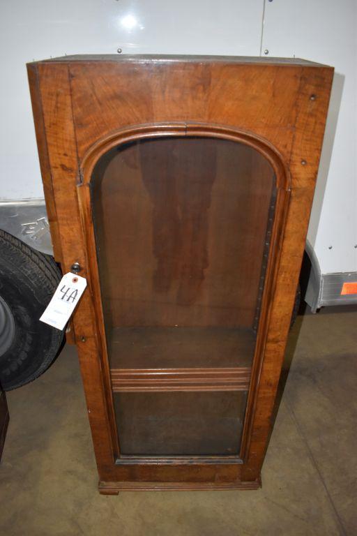 Mahogany Glass Front Book Shelf, Three Shelve, 22"x51"x11", believed to have come out of ship or