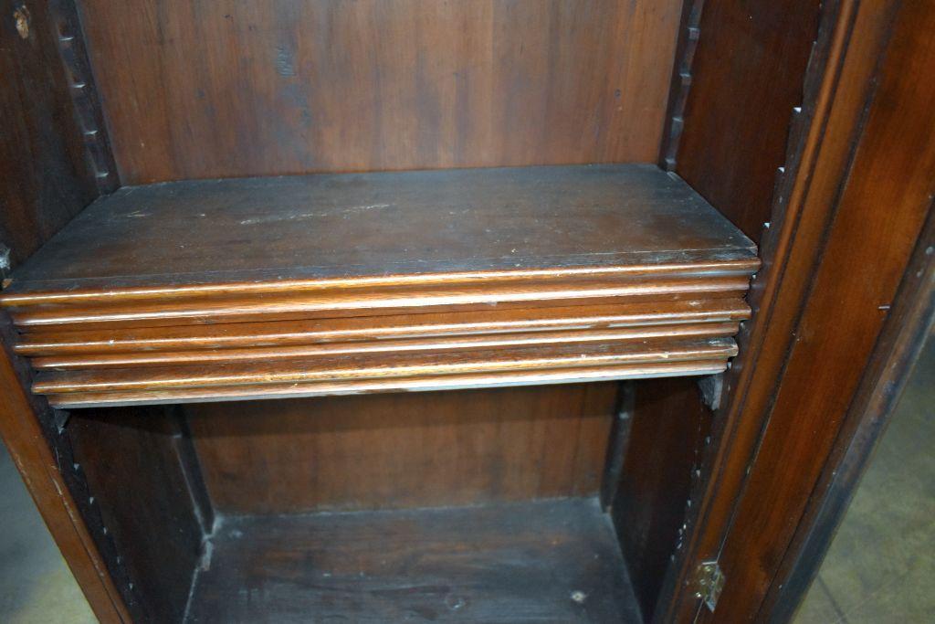Mahogany Glass Front Book Shelf, Three Shelve, 22"x51"x11", believed to have come out of ship or