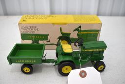 Original Ice Cream Box Ertl John Deere 140 Garden Tractor With Dump Cart Box in Good Condition