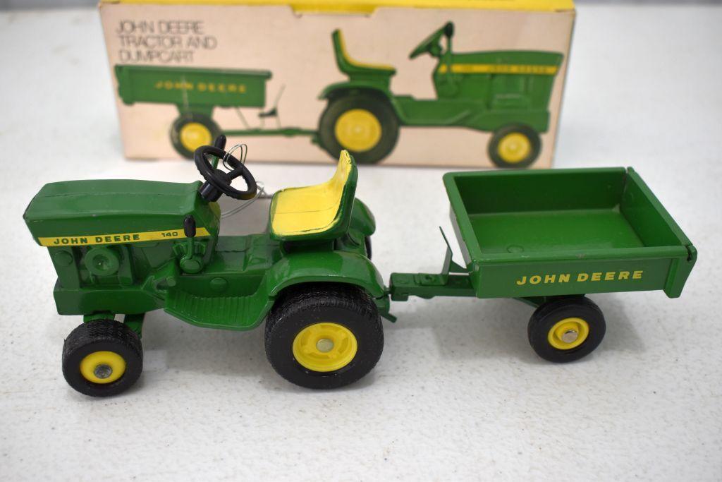 Original Ice Cream Box Ertl John Deere 140 Garden Tractor With Dump Cart Box in Good Condition