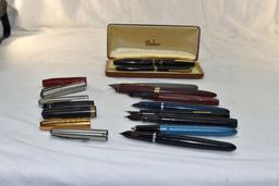 Parker fountain pen, mechanical pencil set and other fountain pens