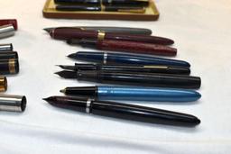 Parker fountain pen, mechanical pencil set and other fountain pens