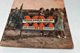 1937 Minneapolis Moline year book calendar, front & rear cover, good litho