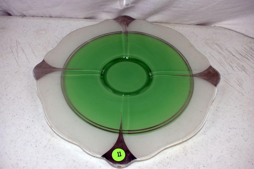Satin glass serving tray