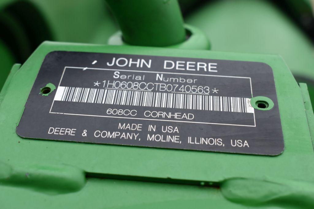 2011 John Deere 608C StalkMaster Corn Head, 8 Row 30", Knife Rolls, Hyd. Deck Plates,