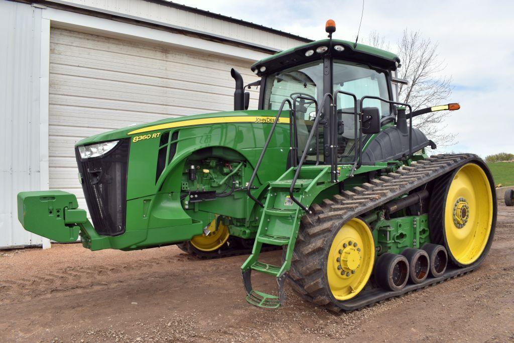 2011 John Deere 8360RT Track Tractor, 3949 Hours, 24" Tracks At 95%, 22 Front Suitcase Weights,