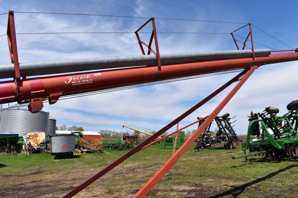 Feterl 10"x61' Grain Auger, 10HP single phase motor