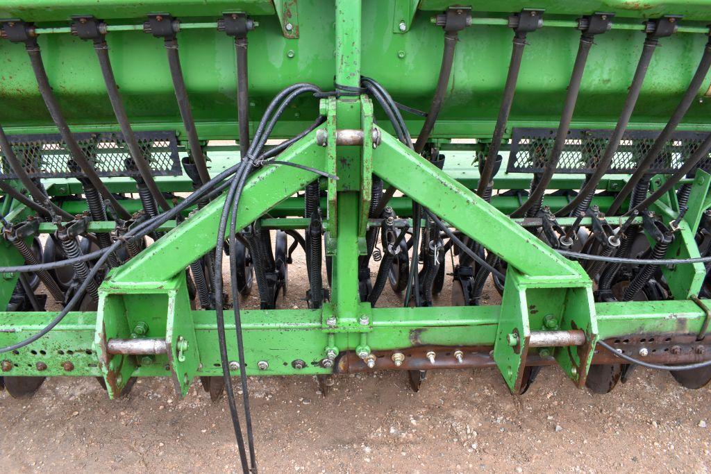 John Deere 515 Grain Drill, 15', 7.5" Spacing, 3pt., Press Wheel, Hyd. Markers, Grass Seeder