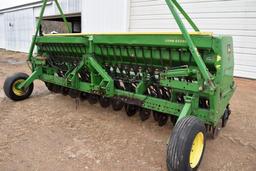 John Deere 515 Grain Drill, 15', 7.5" Spacing, 3pt., Press Wheel, Hyd. Markers, Grass Seeder