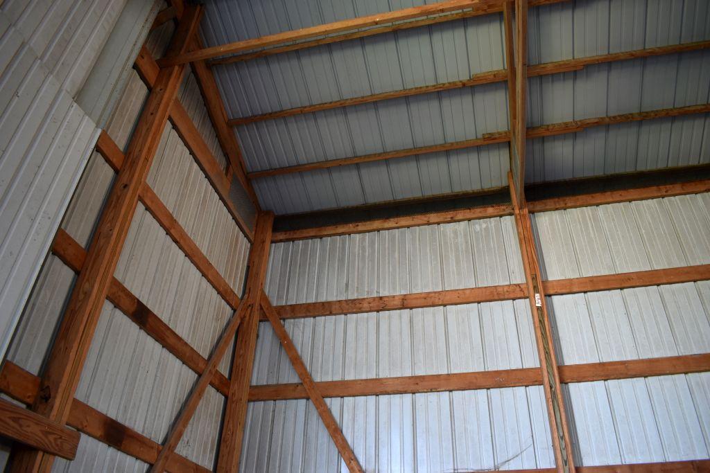 2007 Wick Pole Shed 54' x 108' x 16', With 24' Sliding Doors, Trusses Are Bolted, White & Green.