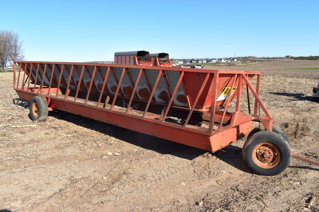 H & S 24' Feeder Wagon With Filler Sheets, Needs Floor Repair