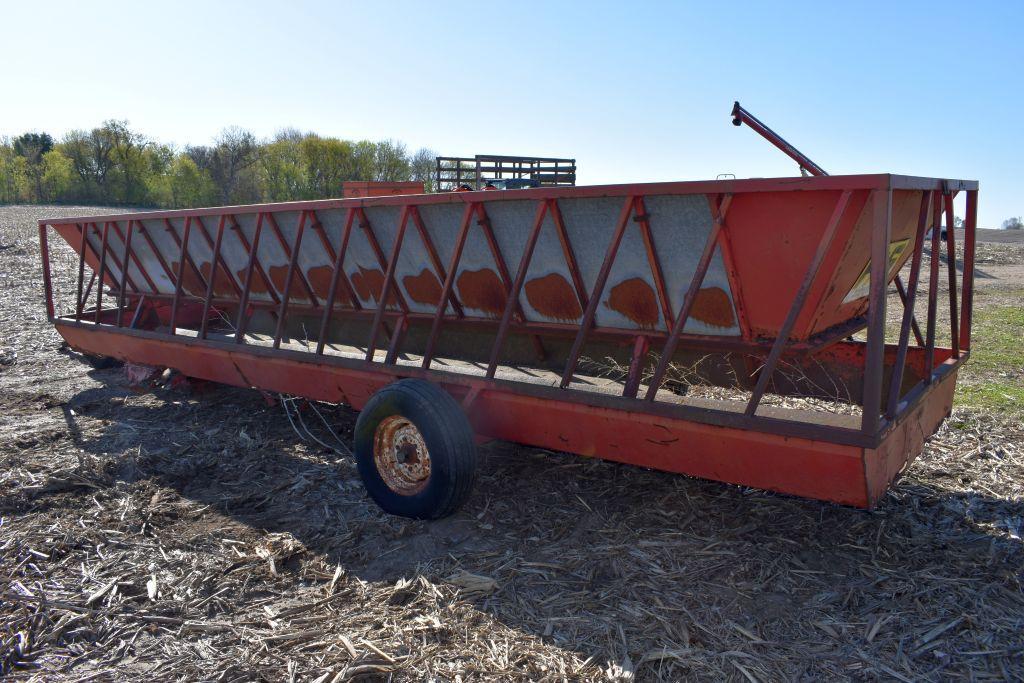 H & S 24' Feeder Wagon With Filler Sheets, Needs Floor Repair