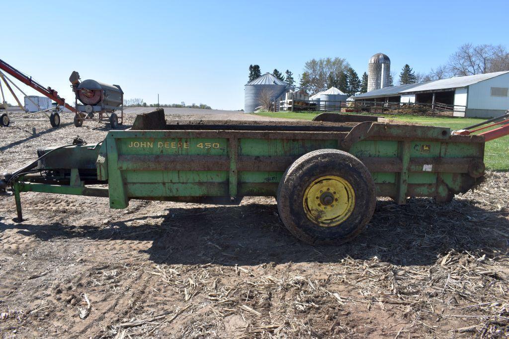 John Deere 450 Hydra-Push Manure Spreader, Single Axle, 540PTO, Slop Gate