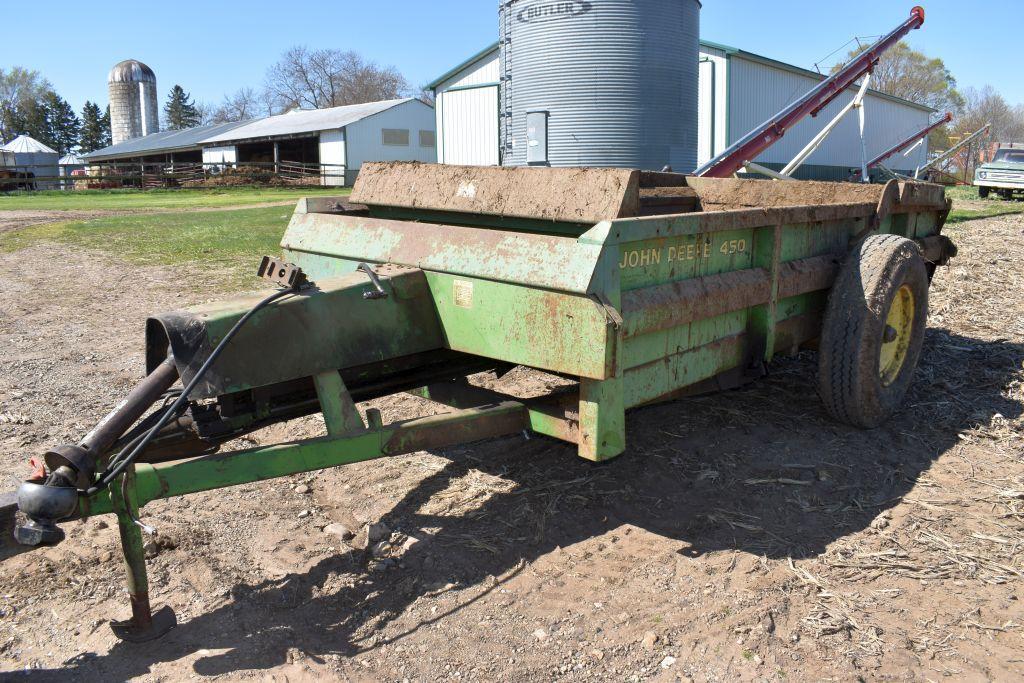 John Deere 450 Hydra-Push Manure Spreader, Single Axle, 540PTO, Slop Gate