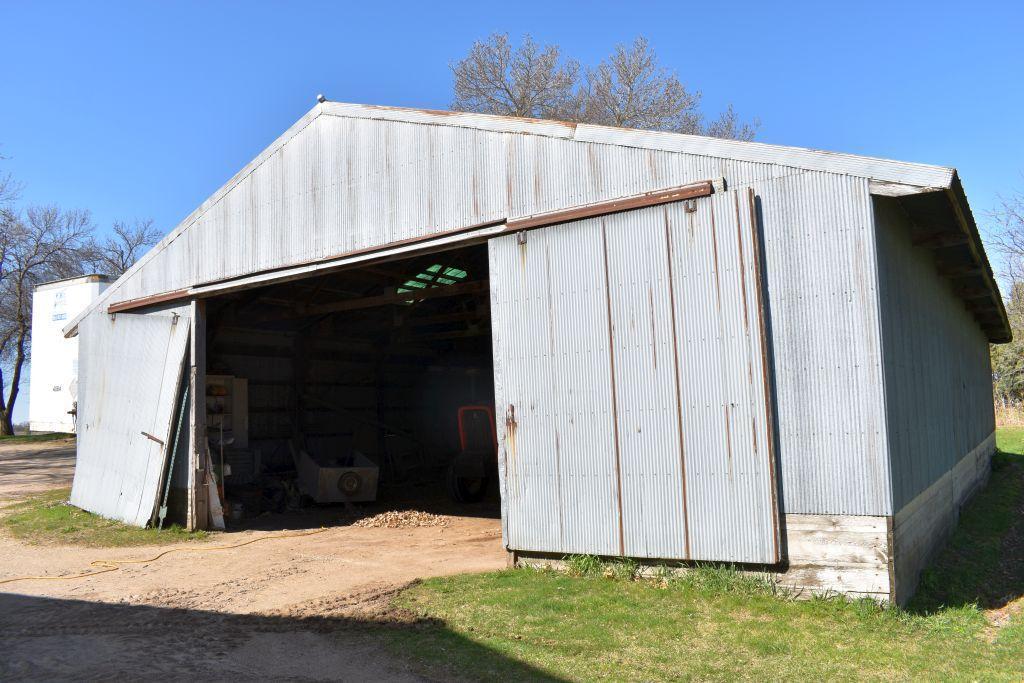 Machine Pole Shed 40' x 64' x 12', Sliding Doors On Each End, To Be Moved or Salvaged