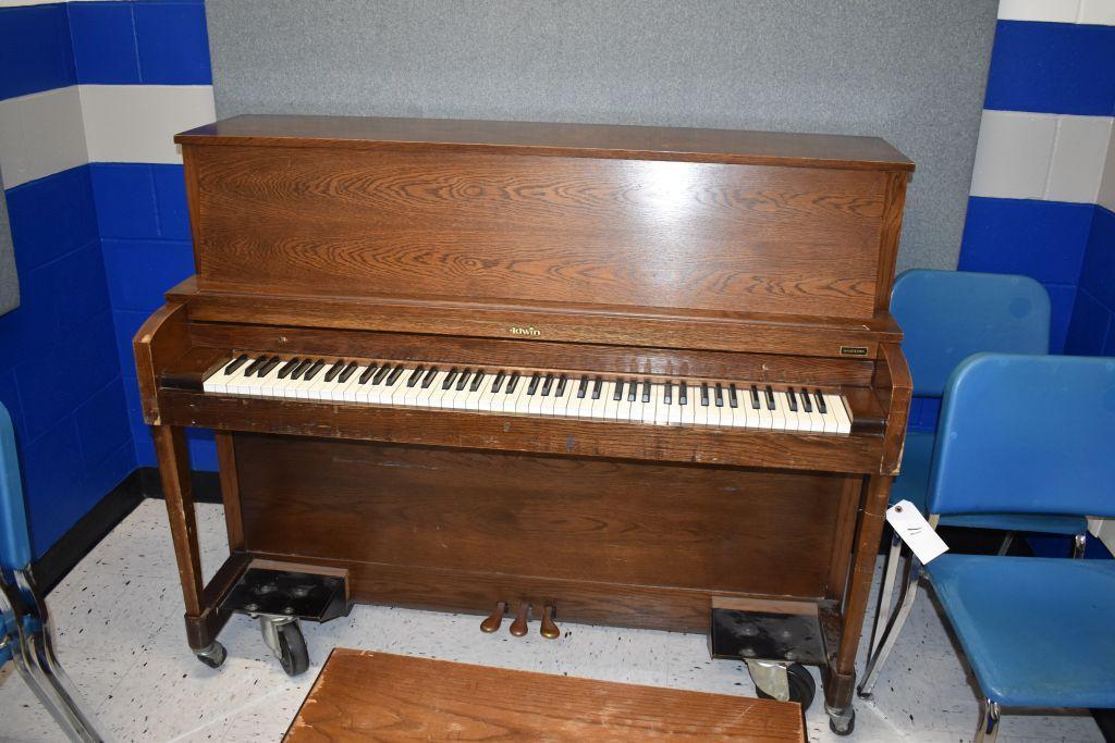 Baldwin Piano, 26" wide x 57 1/2" long x 46 high, one hammer broken