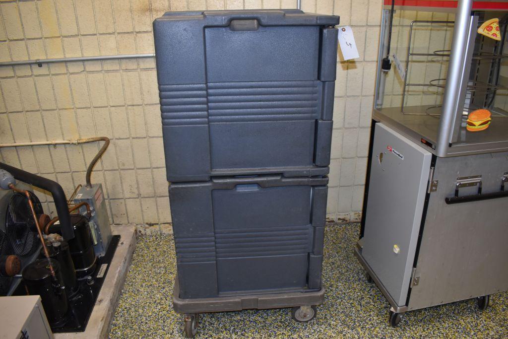 Cambro Plastic Cooler Wheeled, 18 wide x 25" deep x 47" high - inside cooler, 18" wide x