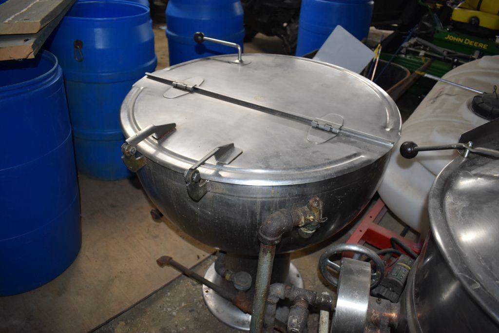 Groen Stainless Steel Round Steam Boiler, 34" x 36" tall, 1 1/2" drain