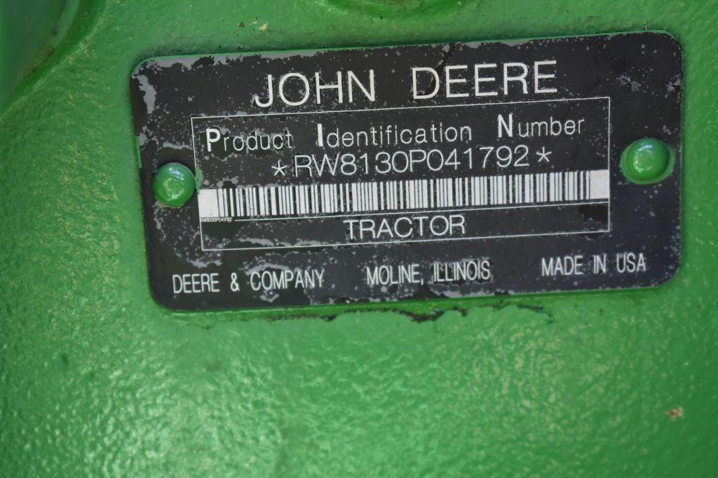 2009 John Deere 8130 MFWD, 2190 Hours, 18.4R46 Duals 85%, Inside Rear Wheel Weights, Rock Box,