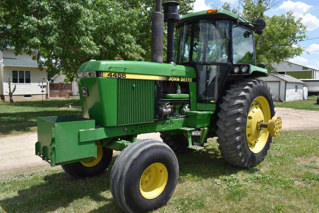 1990 John Deere 4455 2WD, 6716 Hours, 18.4x42 Duals, Rock Box, 3pt, Quick Hitch, 3 Hydraulic, Quad