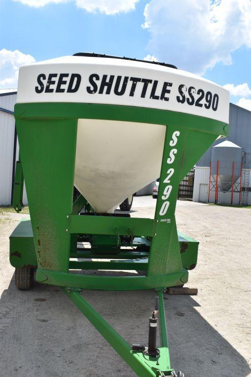 Norwood Sales SS290 Poly Seed Tender, Honda 5.5hp Power Unit, 180-degree Swing, On Tandem Trailer