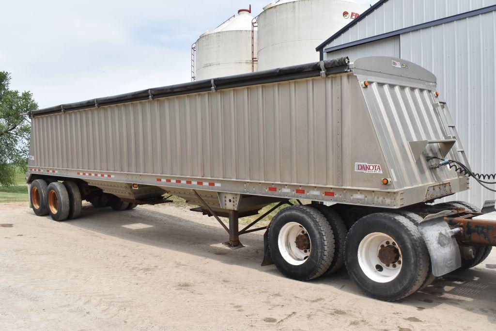 2011 Dakota Aluminum Hopper Bottom Grain Trailer, 38'x 96"x66", Ag Hoppers, Roll Tarp, Spring Ride