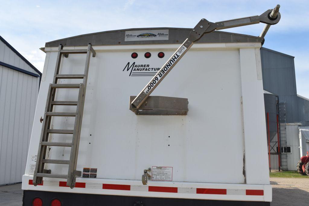 2008 Maurer Hopper Bottom Grain Trailer, 38'x 98"x64", Electric Roll Tarp, 24.5 Tires, Spring Ride