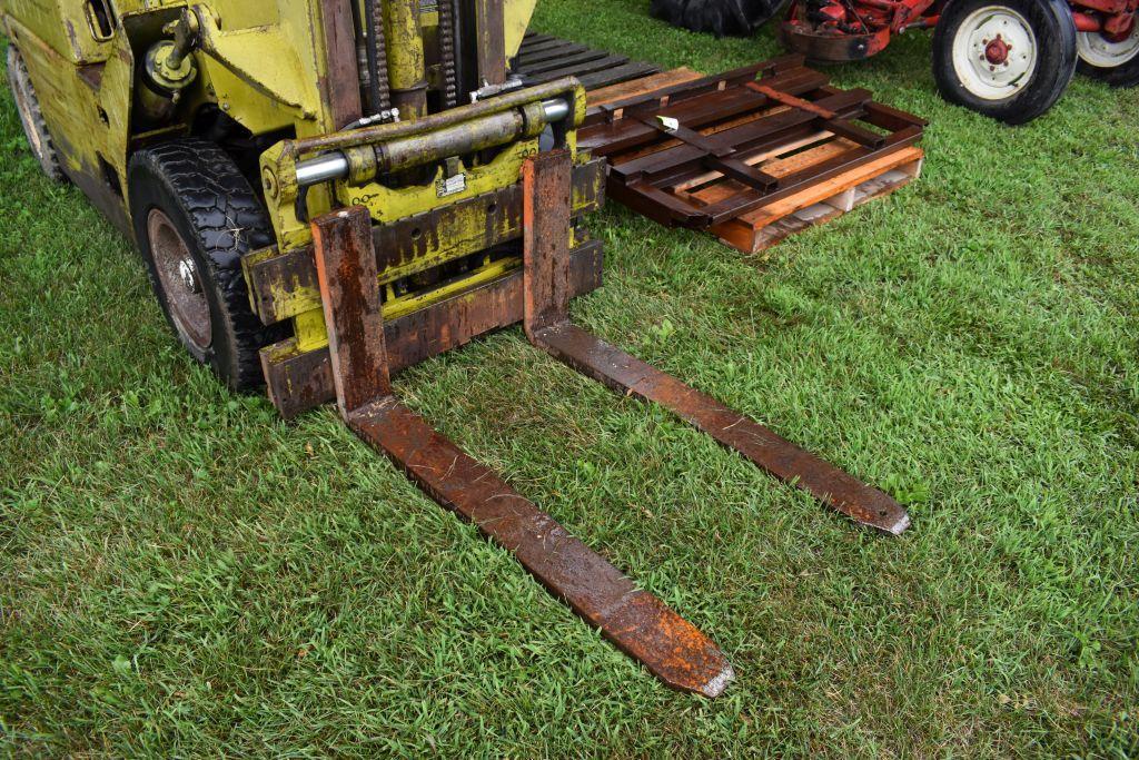 1978 Clark C-500 Y45, 4500lbs Gas Forklift, Side Shift, Hard Tires, 48" Forks, Fresh Oil Change