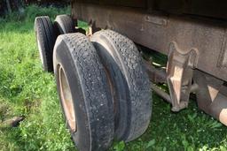 16' Grain box trailer pup, with hoist, tandem axle, needs work