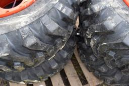 (4) 12/16.5 Skid Loader Tires On Bobcat Rims, sel