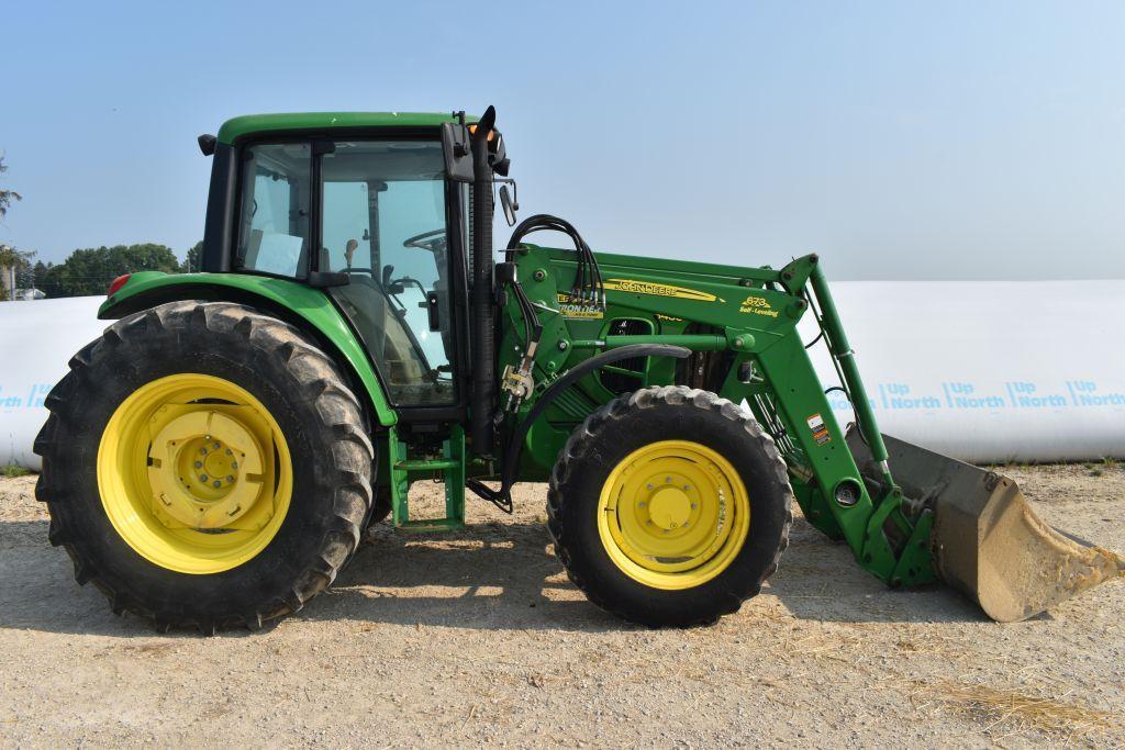 2011 John Deere 6430 MFWD Tractor, John Deere 673 Self-Leveling Loader With Euro Hookups