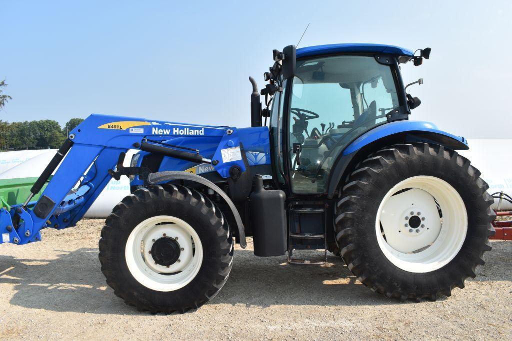 New Holland T6050 MFWD Tractor, NH840TL Delta Loader with Euro Hookups, 6971 One Owner