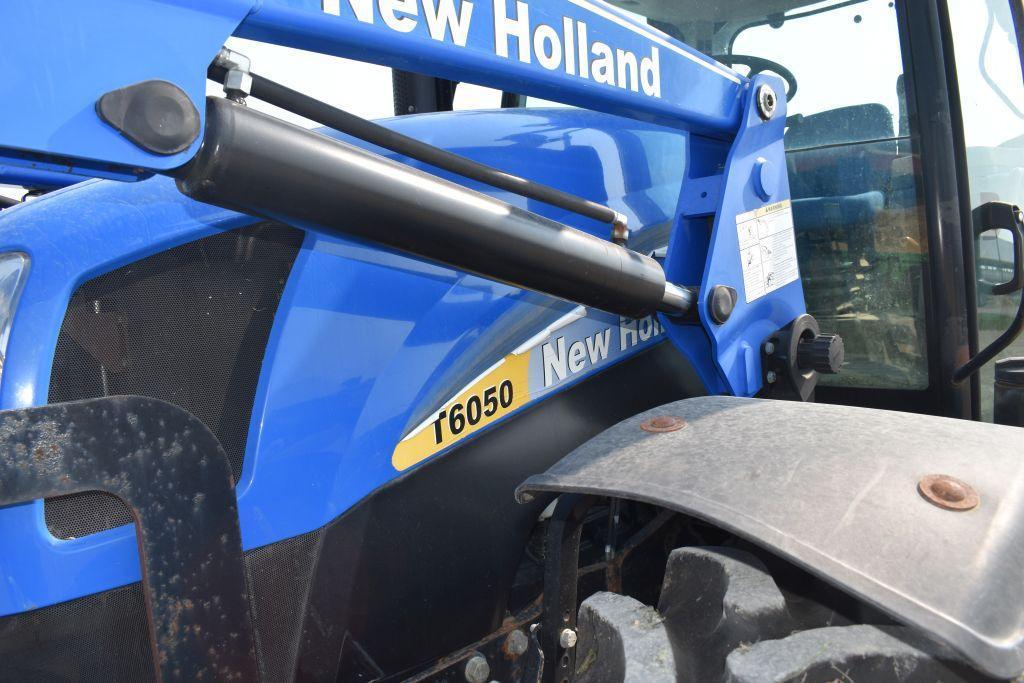 New Holland T6050 MFWD Tractor, NH840TL Delta Loader with Euro Hookups, 6971 One Owner