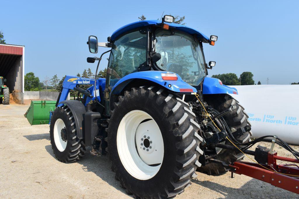 New Holland T6050 MFWD Tractor, NH840TL Delta Loader with Euro Hookups, 6971 One Owner