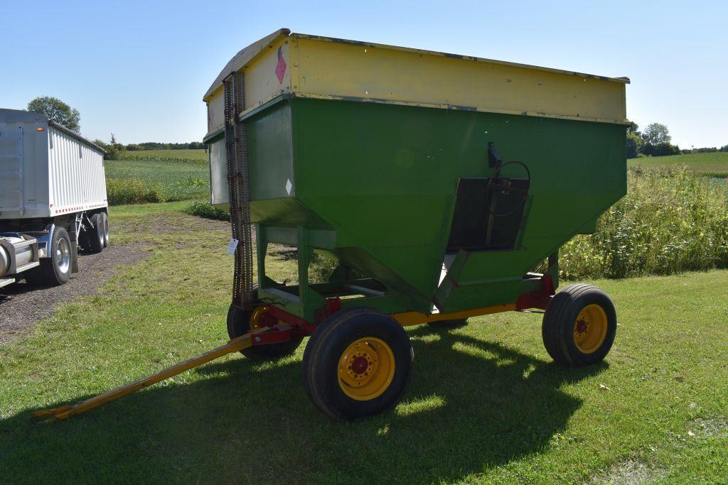 Dakon 200 Bushel Gravity Flow Wagon, New Holland 8 Ton #15 Running Gear, 11L-15 Tires