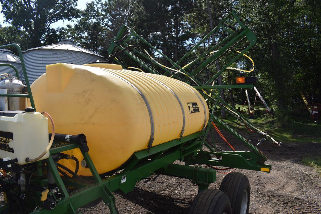 Top Air 1000 Gallon Crop Sprayer, 60' X-Fold Booms, Quick Fill Valves, Foamer, Rinse Tank,