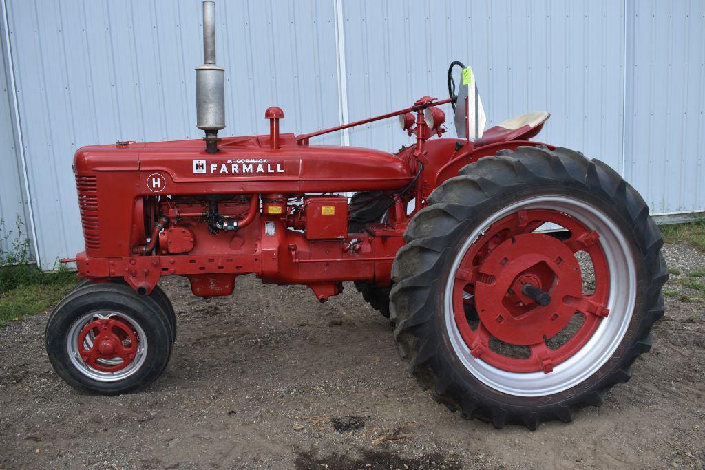 Farmall H Tractor, Restored, Narrow Front, 12.4x38 Tires At 85%, Rear Wheel Weights, Clam