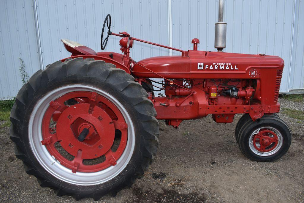 Farmall H Tractor, Restored, Narrow Front, 12.4x38 Tires At 85%, Rear Wheel Weights, Clam