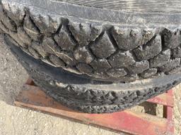 (3) 11R24.5 Semi Tires on Steel 10 Bolt Rims, Not Beaded