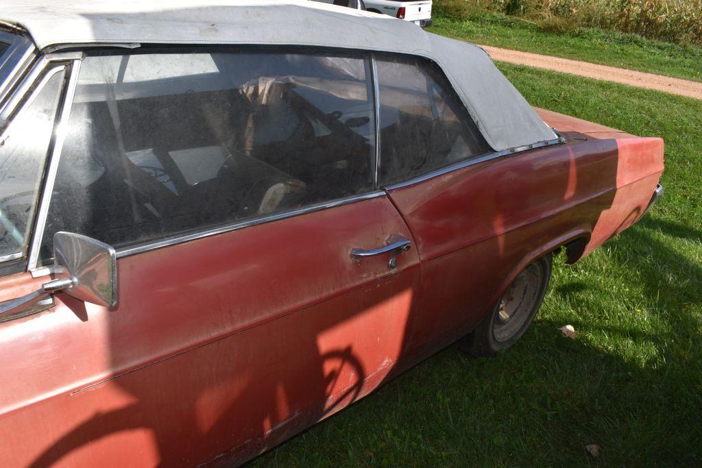 1966 Chevy Impala Convertible Car, 2 Door, 283 V8 with 2 sp Auto, Unrestored, non- running