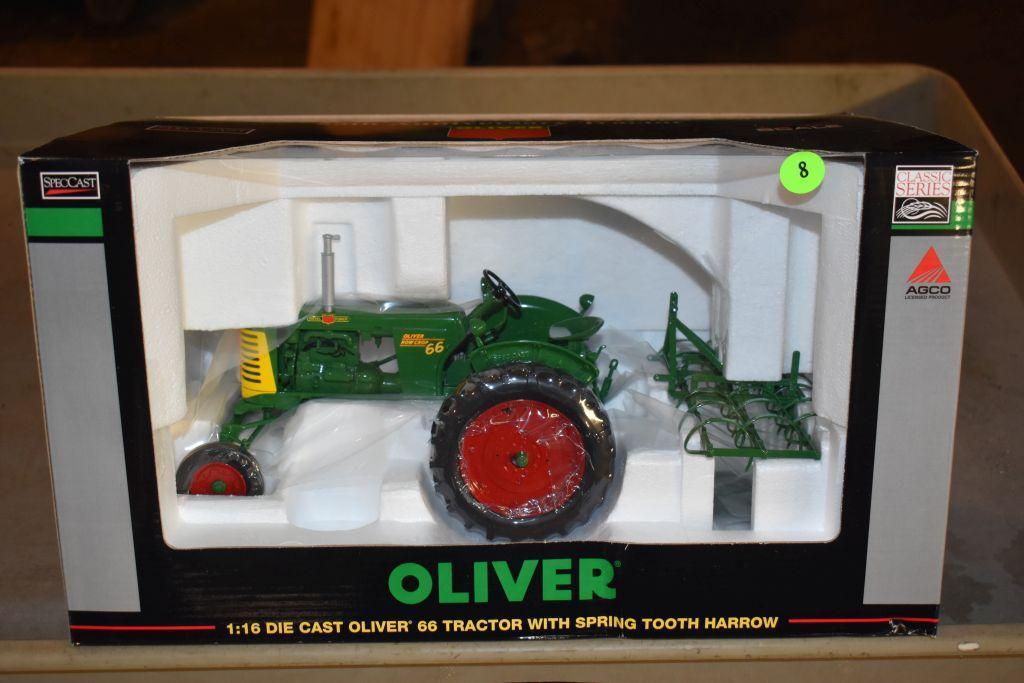 SpecCast Oliver 66 Tractor With Spring Tooth Harrow, The Toy Tractor Times 25th Anniversary