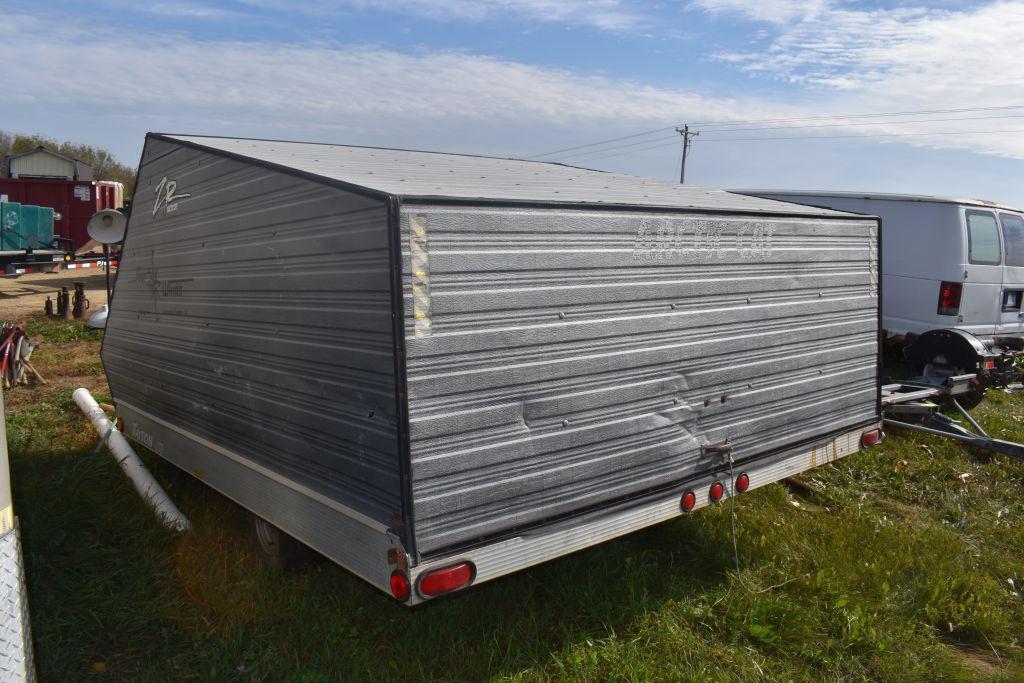 Triton Lite Single Axle Aluminum Snowmobile Trailer, 10' x 8', With Cover, selling with NO TITLE or