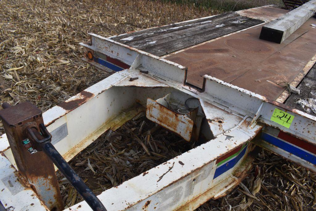 1992 Butler Deck Over Trailer, Tandem Axle Duals, Pintle Hitch, 18' Plus 5' Dovetail, Ramps, GVW