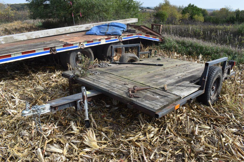 10' x 7' Single Axle Utility Trailer, Wood Deck, No Title