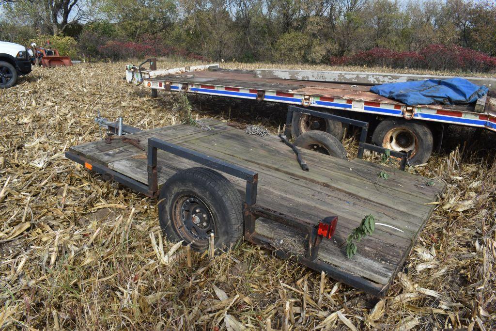 10' x 7' Single Axle Utility Trailer, Wood Deck, No Title